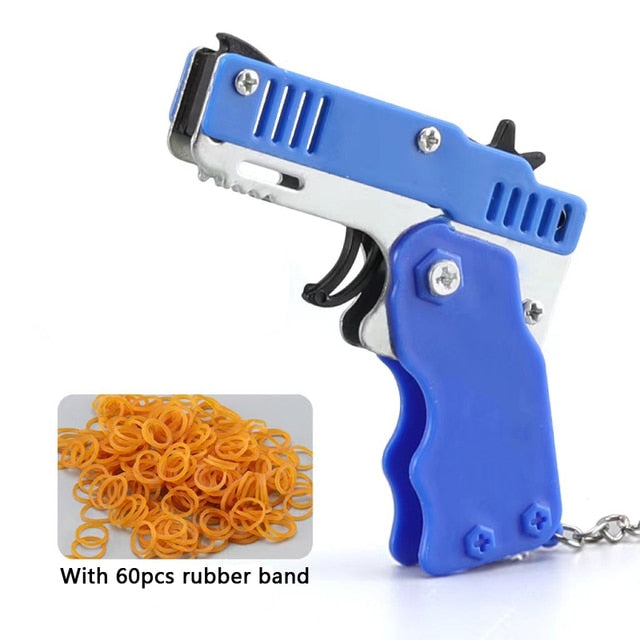 Mini keychain Rubber Band Launcher With Rubber Bands