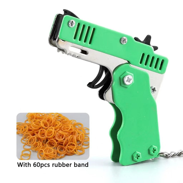 Mini keychain Rubber Band Launcher With Rubber Bands